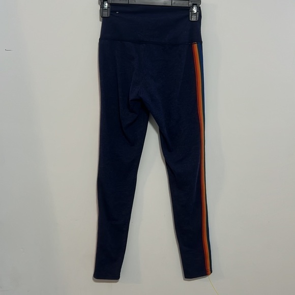AERIE Leggings Blue with Stripes going down both sides Size Small - Picture 4 of 7